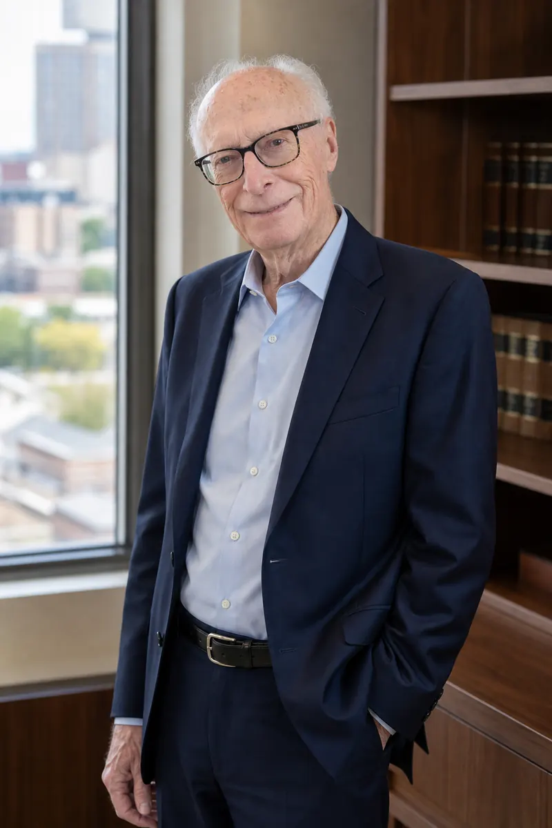 Lawrence J. Cohen, K.C. standing by the window of his Hamilton office